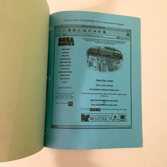 Vintage Sega World Series 99 Owners Manual Namoi Kit Version Arcade  Game Manual - Picture 9 of 10